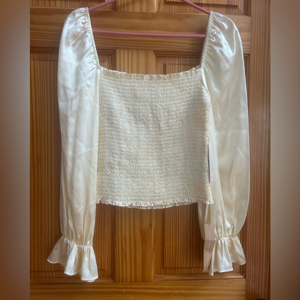 Reformation Cream Square Neck Blouse - Picture 2 of 8